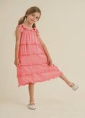 Woven Tiered Midi Dress