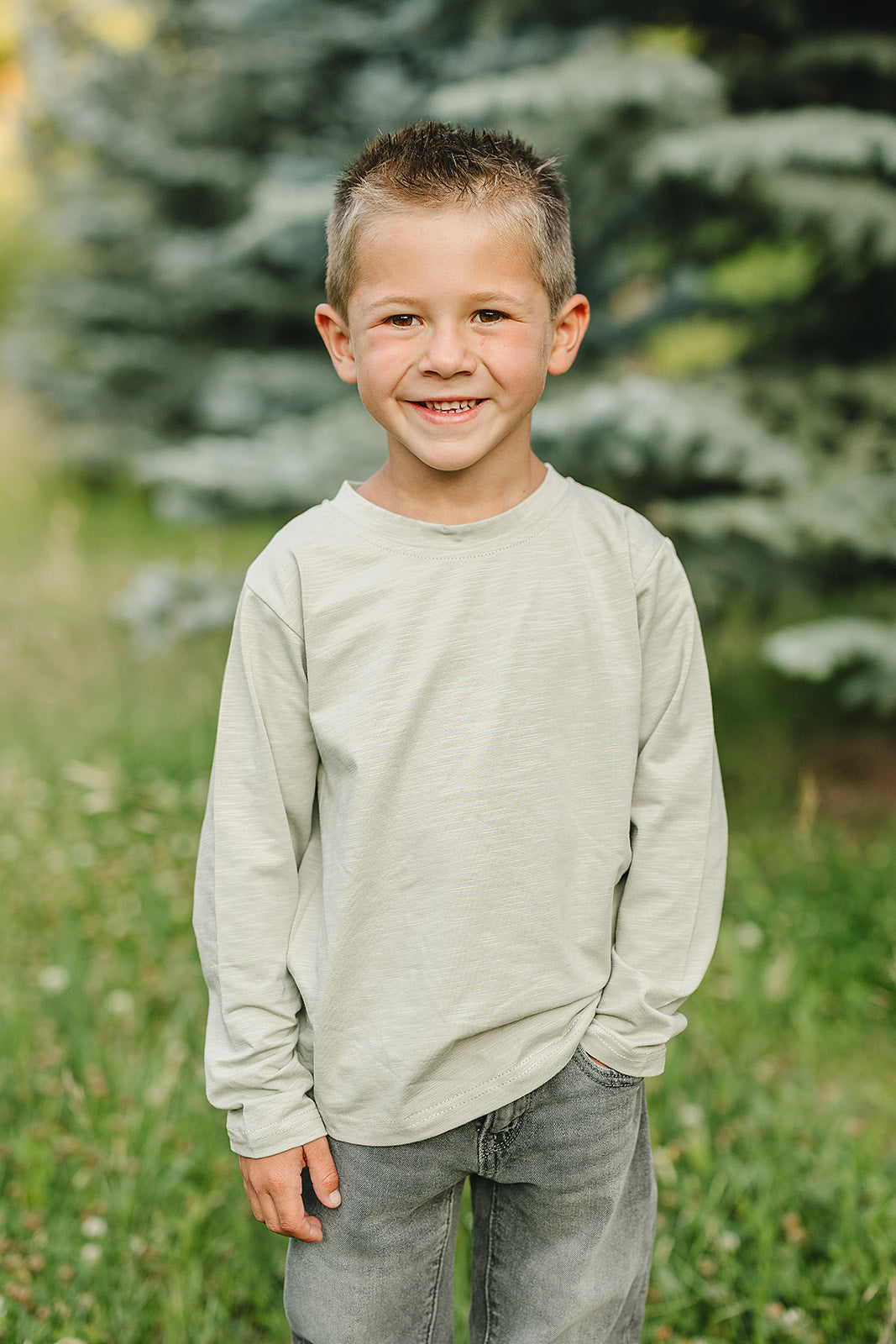 Sage Long Sleeve Cotton Tee